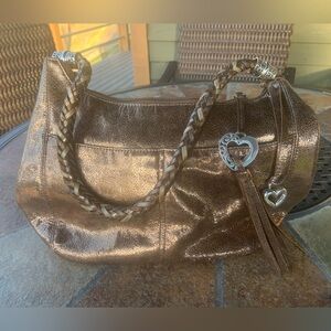 Brighton * Beautiful Metallic Bronze w/Charms Bag Purse